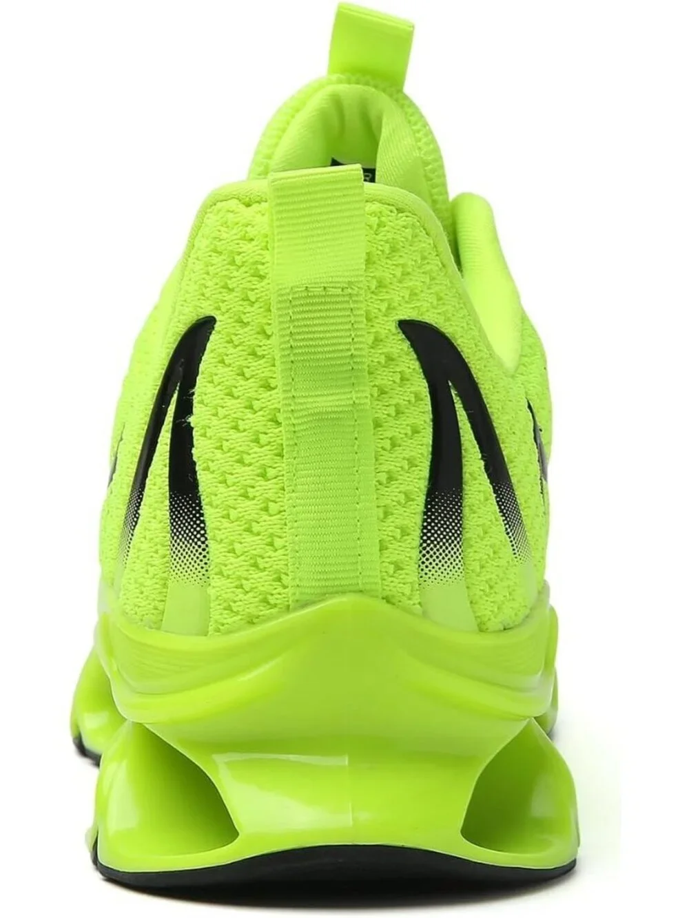 Women's Fluorescent Green Mesh Sneakers Athletic Running Walking Shoes Lace-up